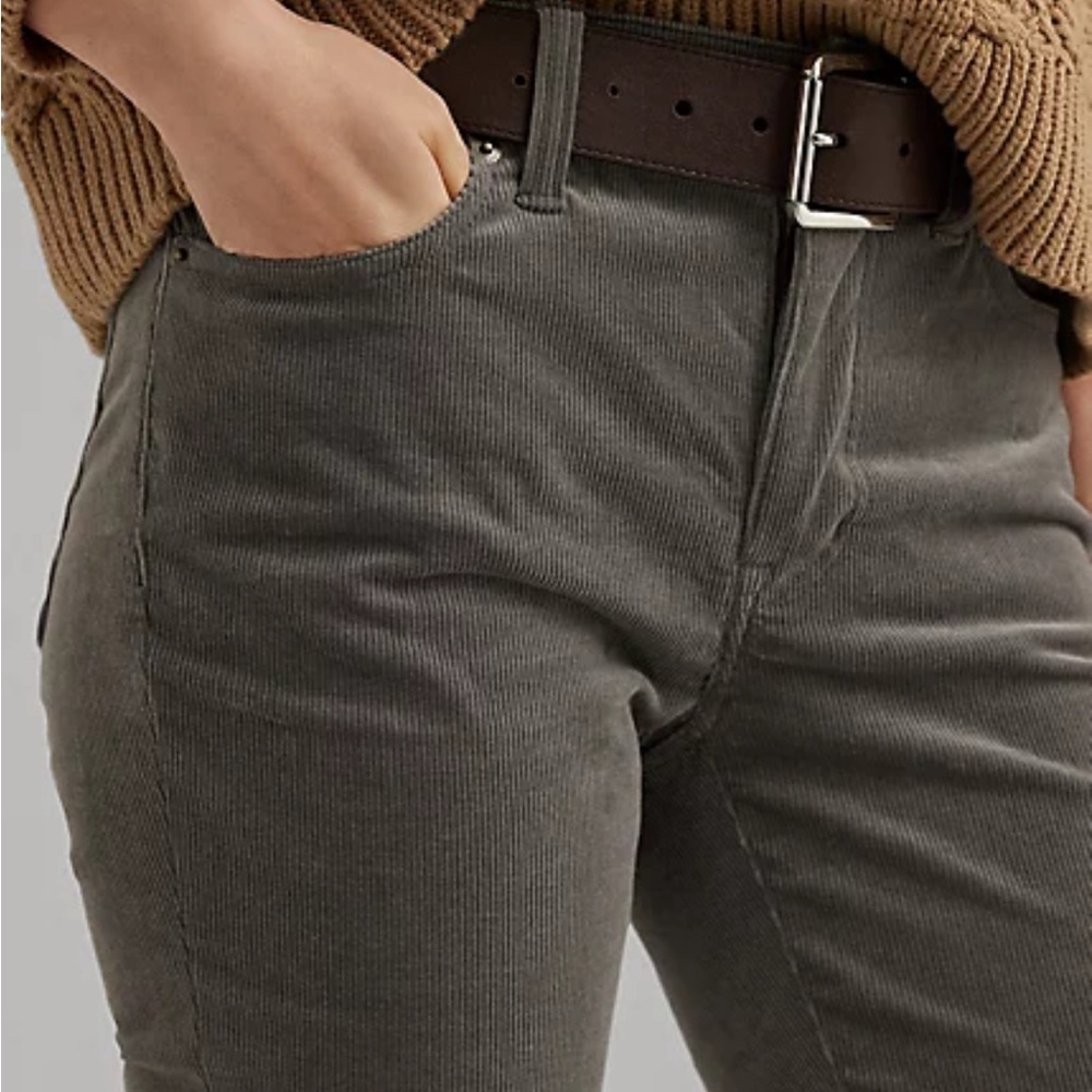 NWT Ralph Lauren Women’s Mid Rise Corduroy Straight Fit Grey Jeans Pants 14 - Picture 3 of 14